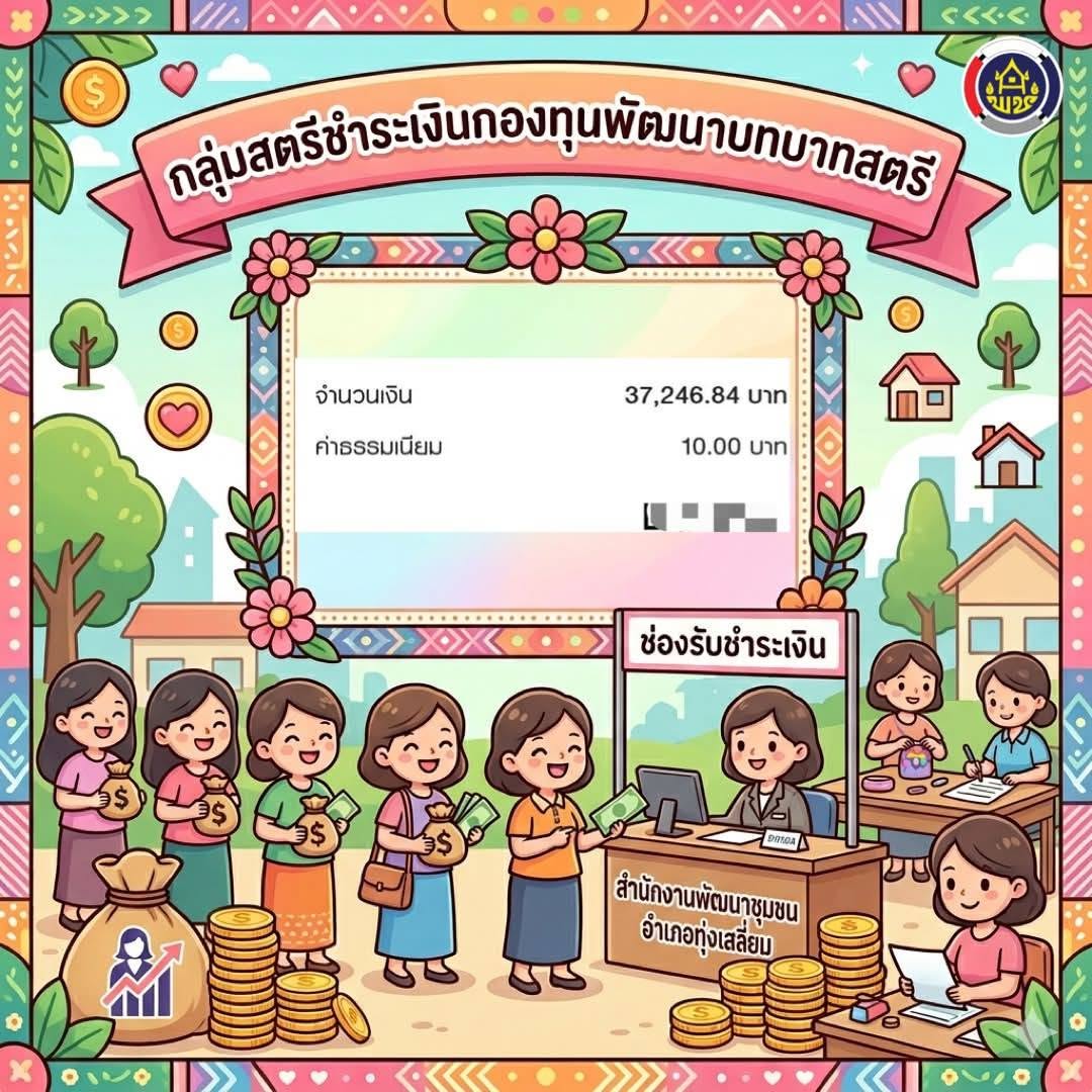 พช.ทุ่งเสลี่ยม ให้คำแนะนำเกี่ยวกับการชำระเงินของกลุ่มเลี้ยงหมู บ้านท่าวิเศษ หมู่ 2 ตำบลบ้านใหม่ไชยมงคล